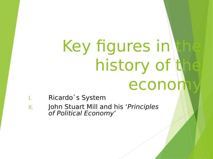 Key figures in the history of the economy
