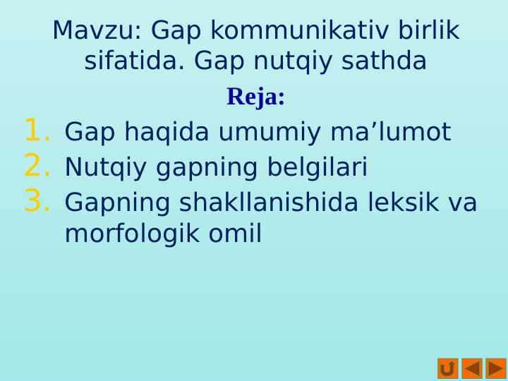 Gap kommunikativ birlik sifatida. Gap nutqiy sathda