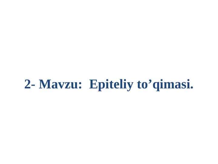 Epiteliy to’qimasi