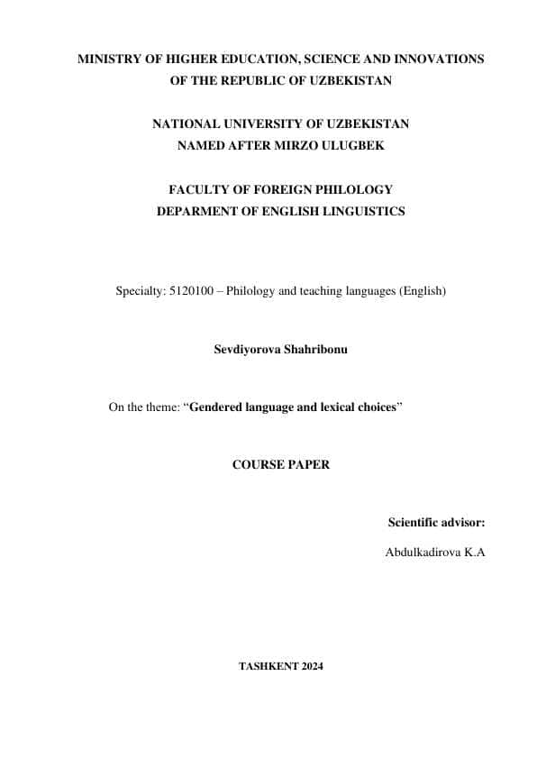 “Gendered language and lexical choices”