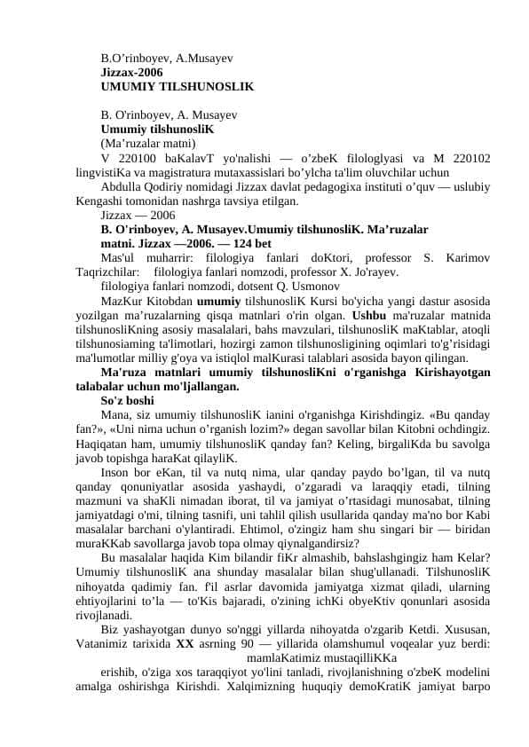 UMUMIY TILSHUNOSLIK