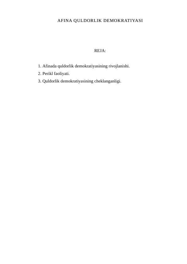 AFINA QULDORLIK DEMOKRATIYASI