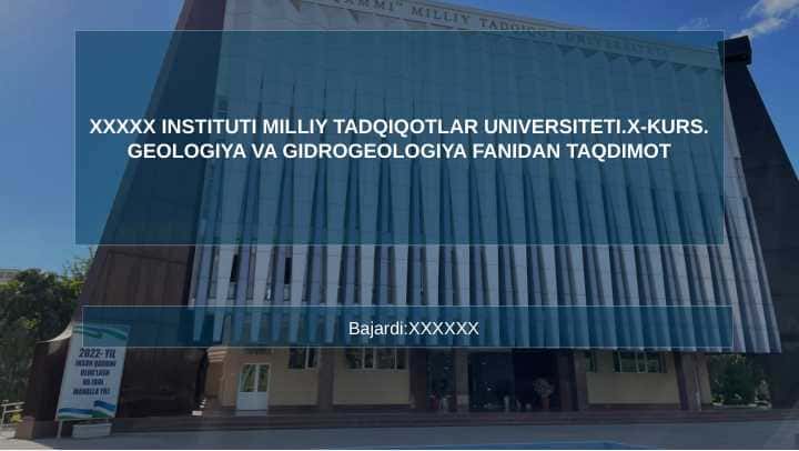 YER OSTI SUVLARI DINAMIKASI ASOSLARI