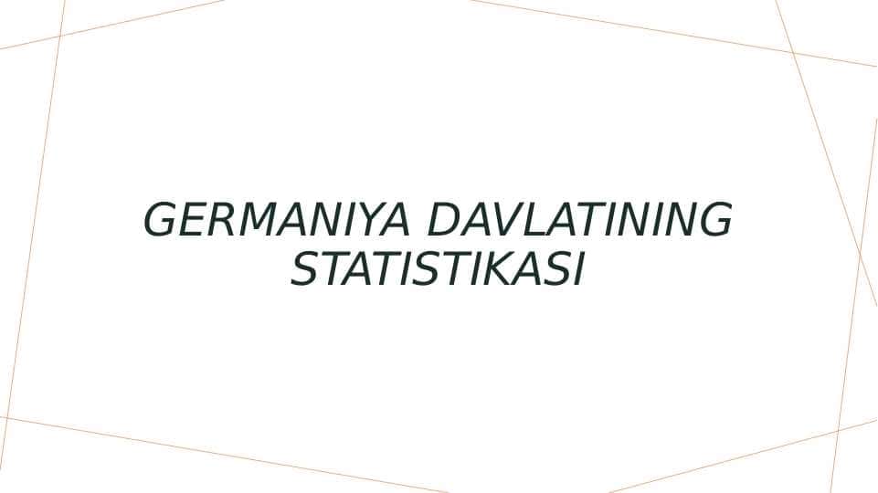 Germaniya davlatining statistikasi