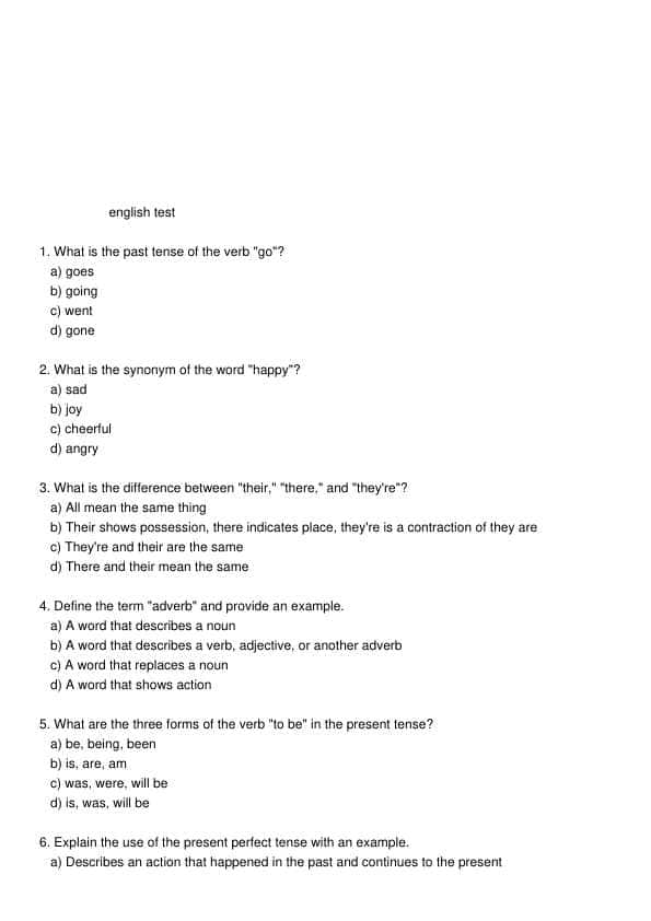 English test