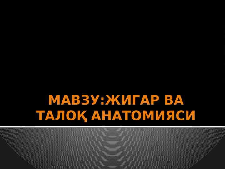 Jigar va taloq anatomiyasi | ЖИГАР ВА ТАЛОҚ АНАТОМИЯСИ