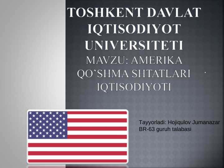 Amerika qo’shma shtatlari iqtisodiyoti