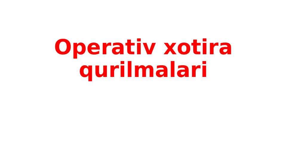 Operativ xotira