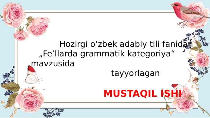 Feʼllarda grammatik kategoriya