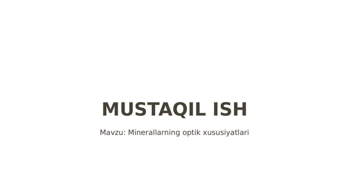 Minerallarning optik xususiyatlari