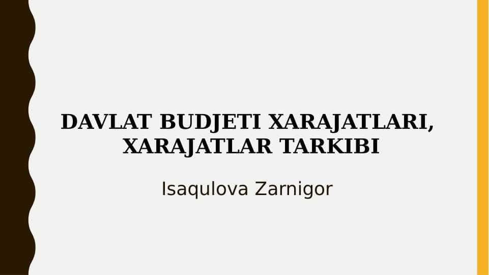 Davlat budjeti xarajatlari,