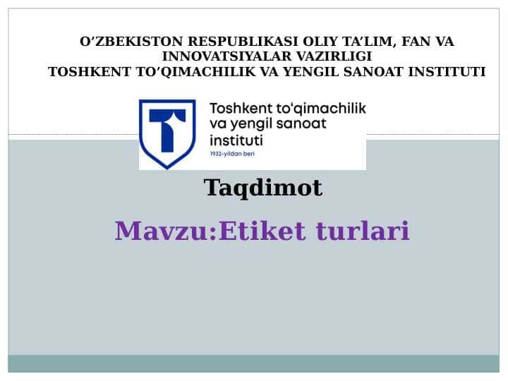 Etiket turlari