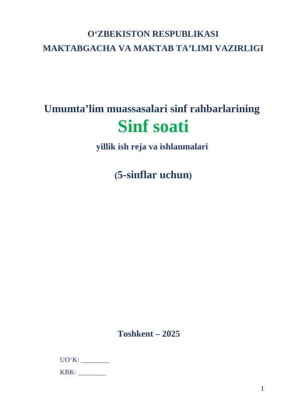 5-sinf soati yangisi