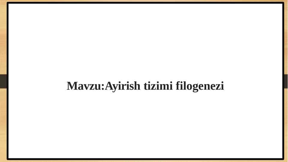Ayirish tizimi filogenezi
