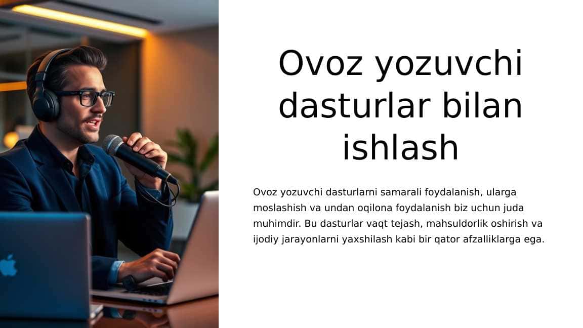 Ovoz yozuvchi dasturlar bilan ishlash