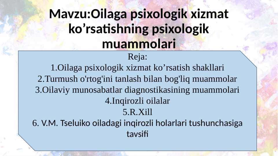 Oilaga psixologik xizmat ko’rsatishning psixologik muammolari 28.pptx