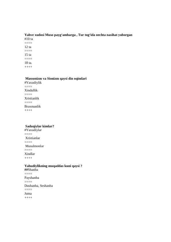dinshunoslik test