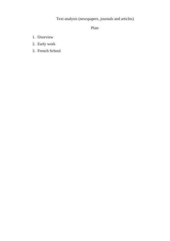 Text analysis (newspapers, journals and articles)