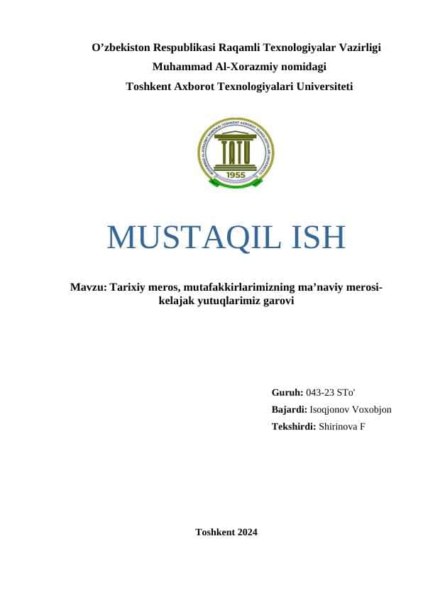 Tarixiy meros, mutafakkirlarimizning ma’naviy merosi- kelajak yutuqlarimiz garovi.docx