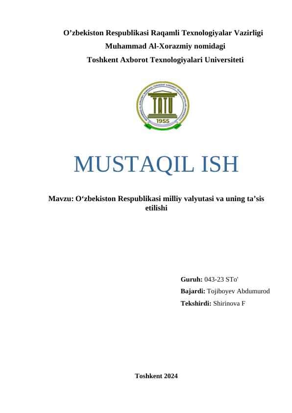 O‘zbekiston Respublikasi milliy valyutasi va uning ta’sis etilishi.docx
