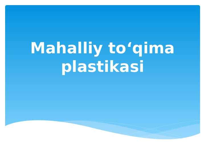 Mahalliy to‘qima plastikasi