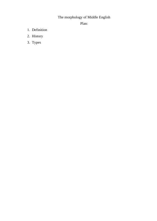 The morphology of Middle English