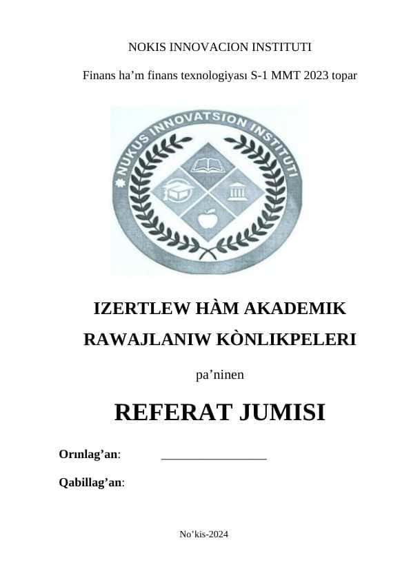 ILIM FILOSOFIYASINIÑ QALIPLESIWI