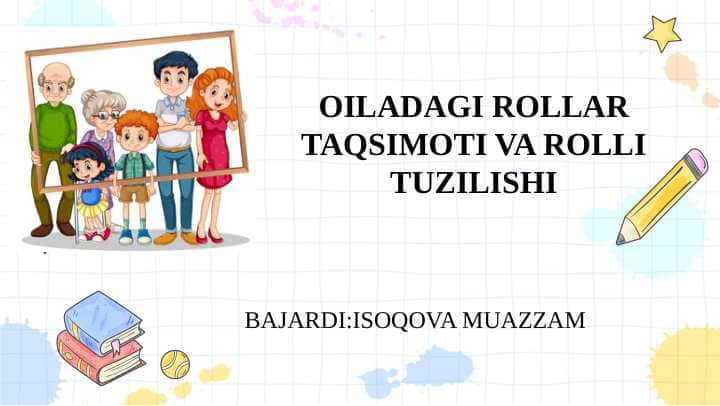 Oiladagi rollar taqsimoti va rolli tuzilishi SLAYD