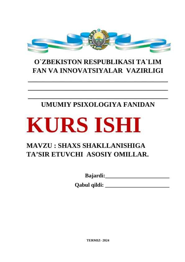 SHAXS SHAKLLANISHIGA TA’SIR ETUVCHI ASOSIY OMILLAR