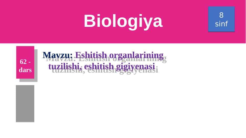 Eshitish organlarining tuzilishi, eshitish gigiyenasi