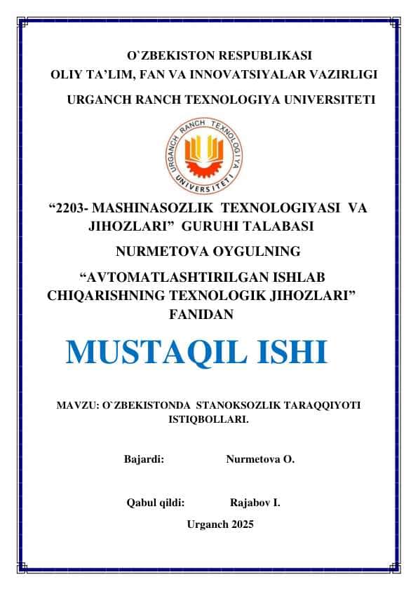 Stanoklarning universalligi bo`yicha tasnifi
