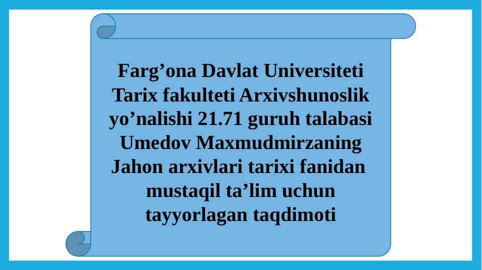 Yangi davrda Oʻrta Shaq mamlakatlarida arxivlar