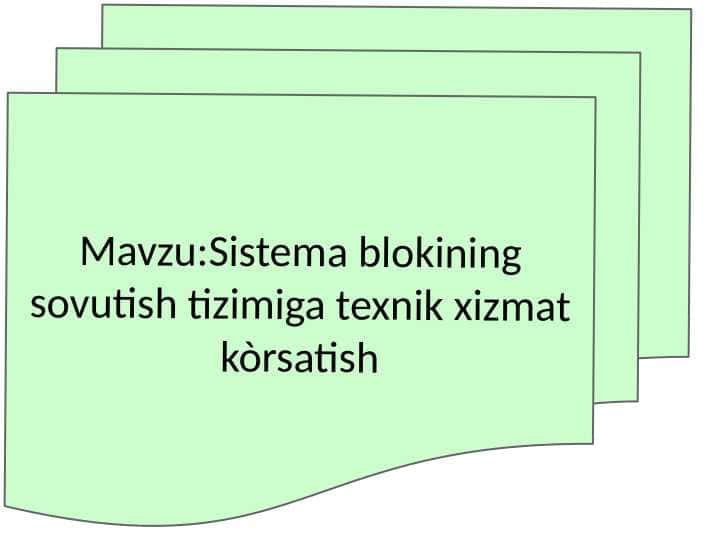 Sistema blokining sovutish tizimiga texnik xizmat kòrsatish