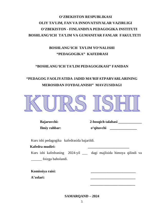 PEDAGOG FAOLIYATIDA JADID MA’RIFATPARVARLARINING MEROSIDAN FOYDALANISH