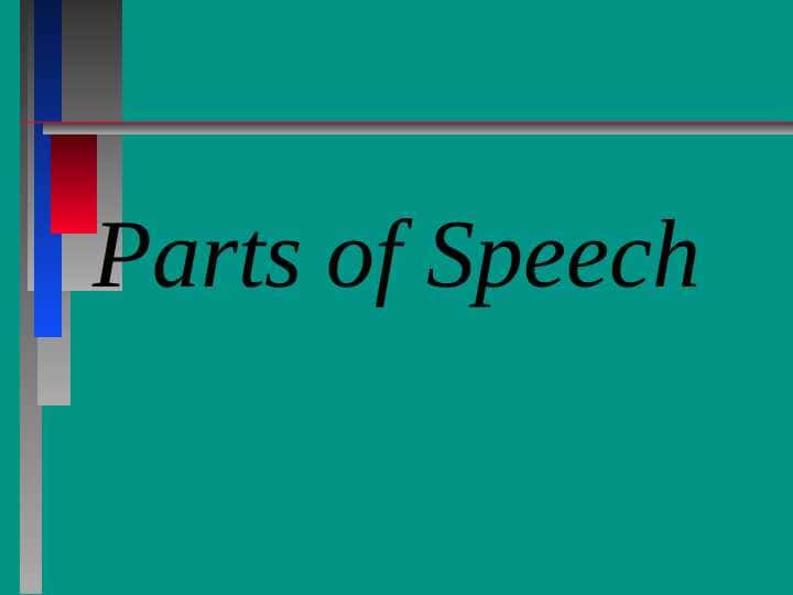 Parts of Speech