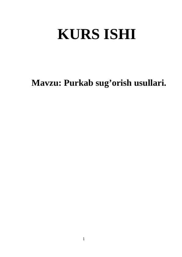 Purkab sug’orish usullari