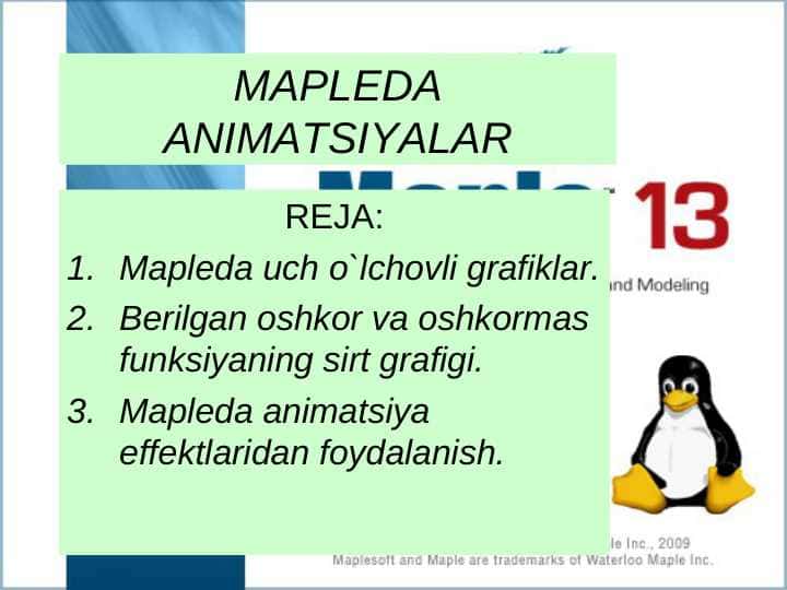 MAPLEDA ANIMATSIYALAR