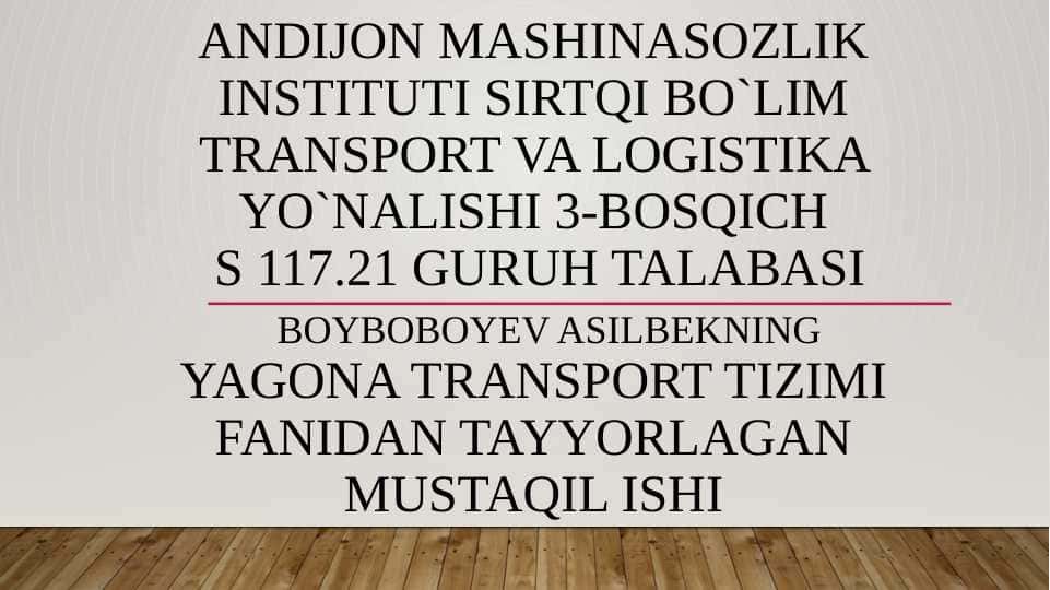 Havo transporti tasnifi, yutuklari va rivojlantirish muammolari
