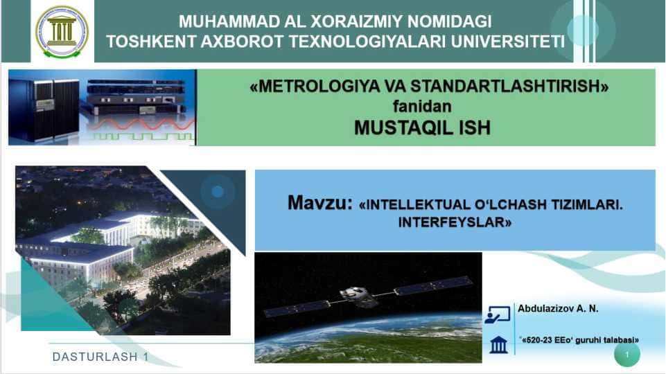 Intelektual o'lchash tizimlari va ularning turlari