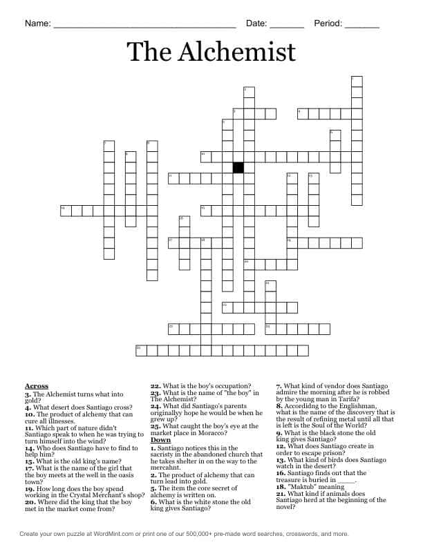 Alchemist crossword
