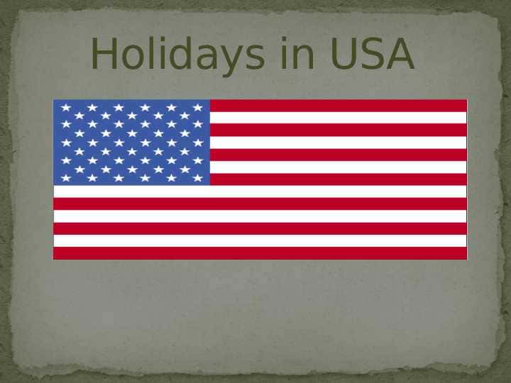 Holidays in USA