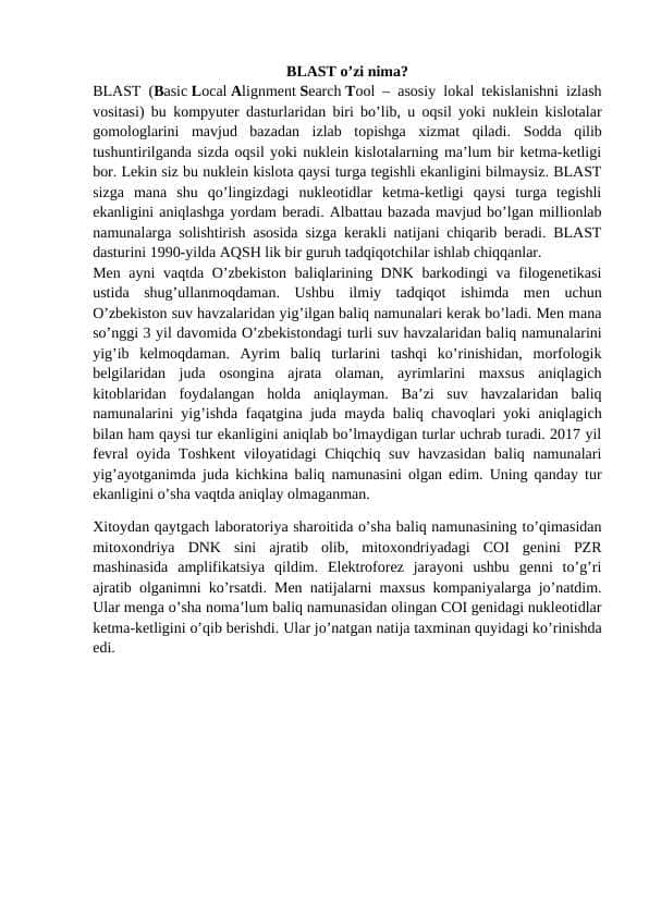 BLAST dasturi