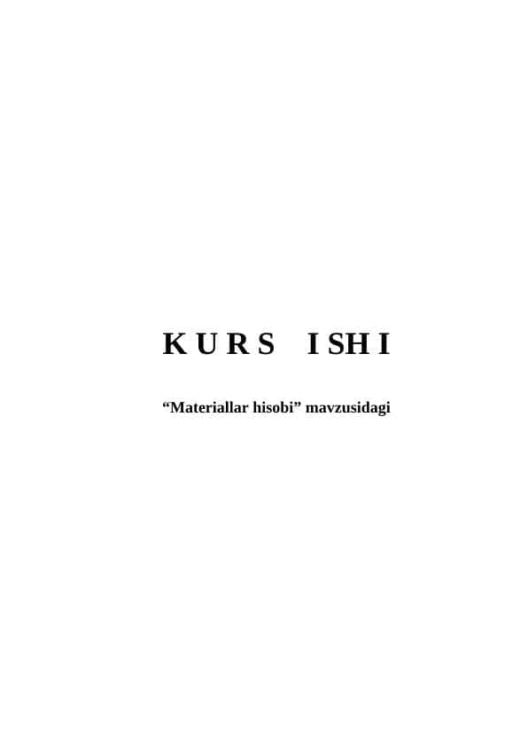 Materiallar hisobi