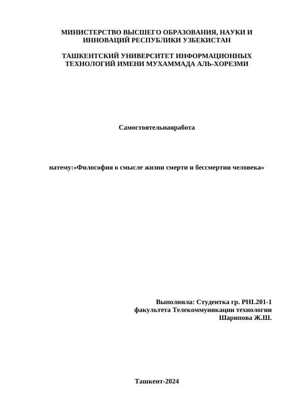 Философия о смысле жизни смерти и бессмертии человека