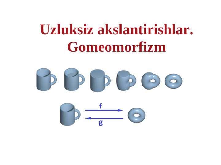 Uzluksiz akslantirishlar. Gomeomorfizm