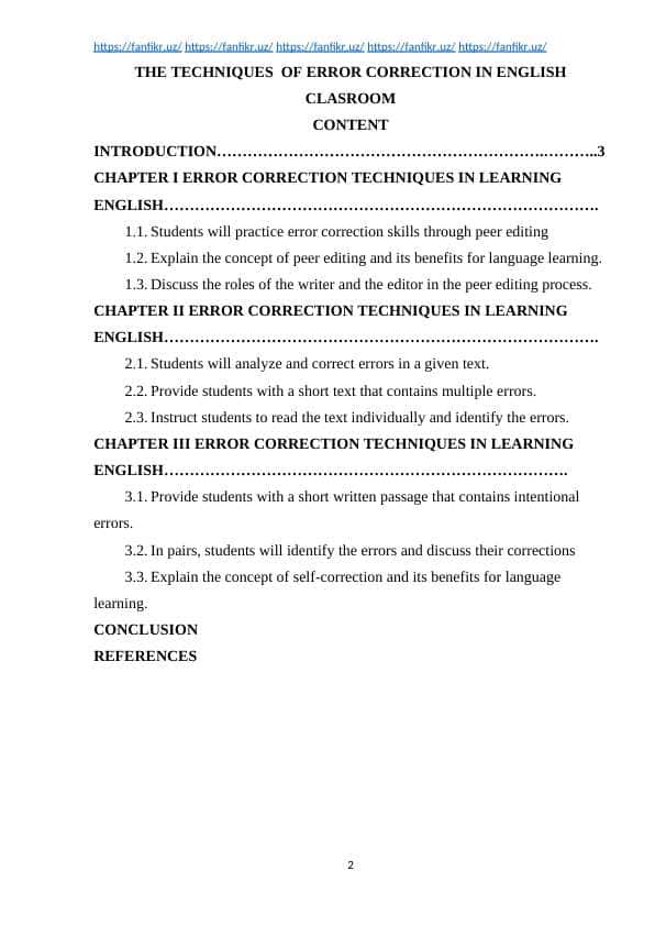 THE TECHNIQUES OF ERROR CORRECTION IN ENGLISH CLASROOM