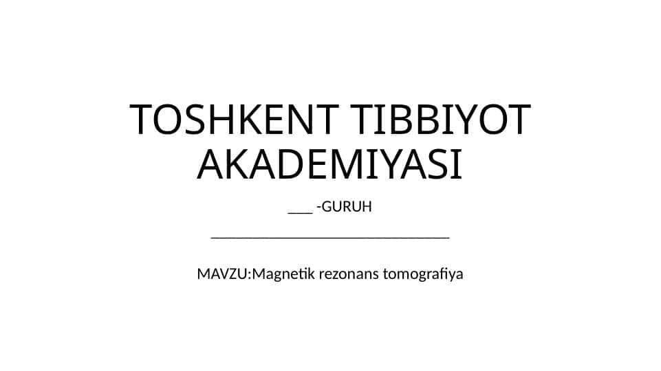Magnetik rezonans tomografiya