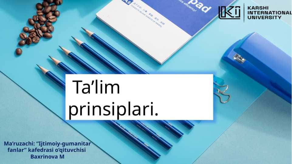 Ta’lim prinsiplari.