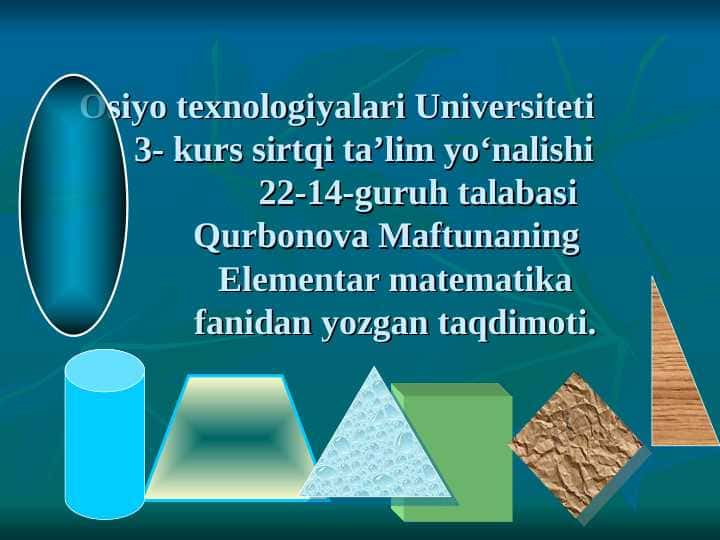Geometrik figuralarni farqlash va nomini aytishga o`rgatish11 Geometrik figuralarni farqlash va nomini aytishga o`rgatish