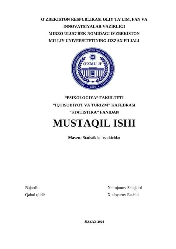 Statistik ko‘rsatkichlar